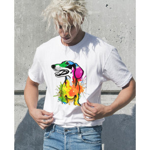 Dachshund Hund Vattenfärgad Doxie Manar T Shirt