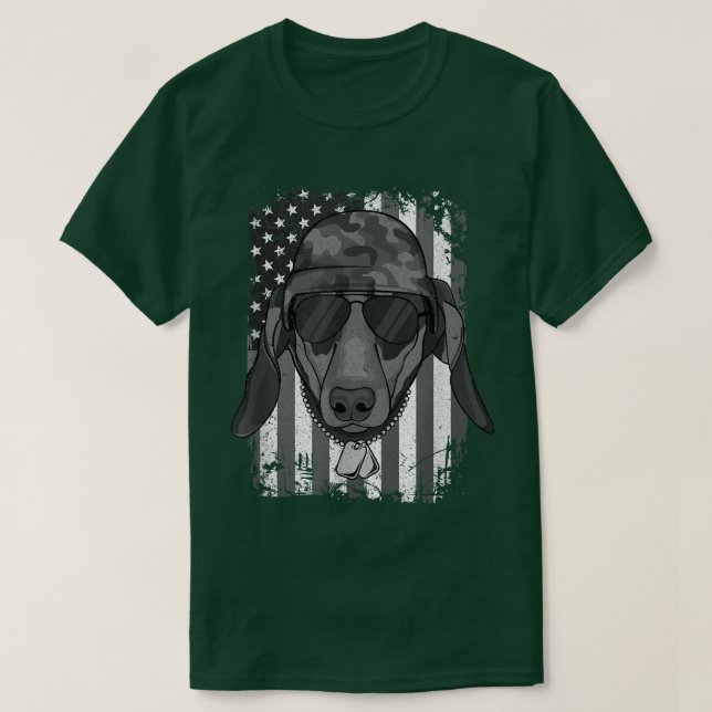 Dachshund Hund Veteran 4 juli T Shirt (Design framsida)