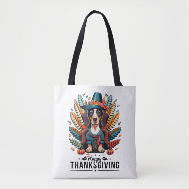 Dachshund Hund Weiner Turkey Costume Thanksgiving  Tygkasse (Framsida)