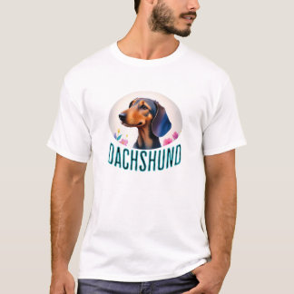Dachshund Hund with Flowers T Shirt