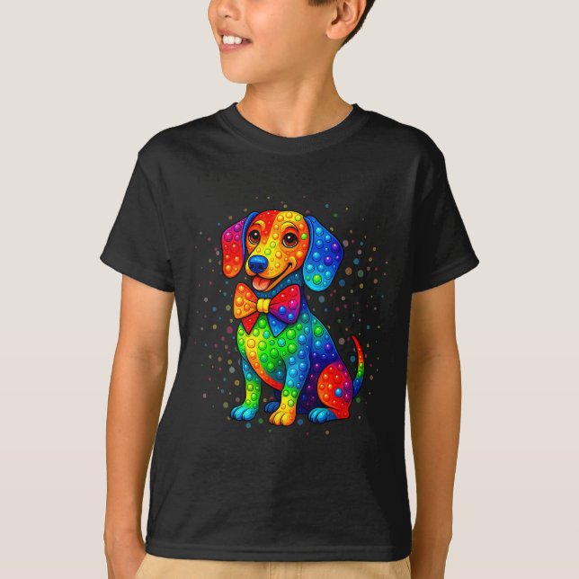 Dachshund Hundälskare Polka dots Lycklig Dot Day G T Shirt (Framsida)