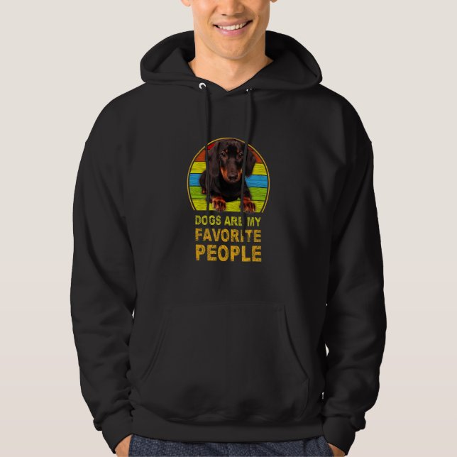 Dachshund Hundar är mitt favoritfolk Hoodie (Framsida)