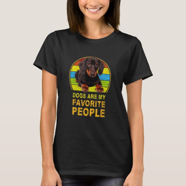 Dachshund Hundar är mitt favoritfolk T Shirt (Framsida)