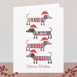 Dachshund Hundar i jultomten jul Anteckningskort