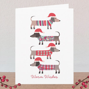 Dachshund Hundar i jultomten jul Anteckningskort