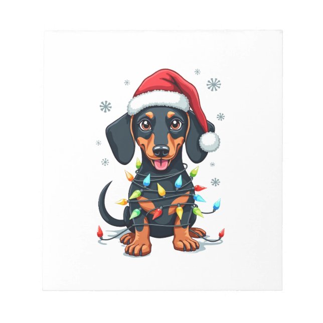 Dachshund Hundar Julgran Tröja Julklappar F Anteckningsblock (Framsida)