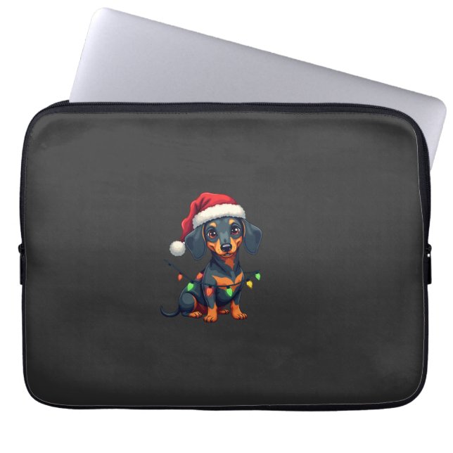 Dachshund Hundar Julgran Tröja Julklappar F Laptop Fodral (Framsidan)
