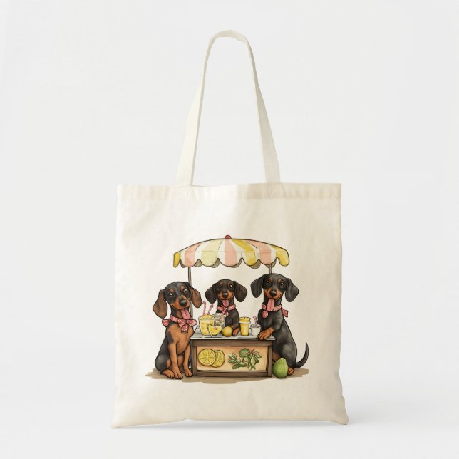 Dachshund Hundar Lemonade stativ Tygkasse (Framsidan)