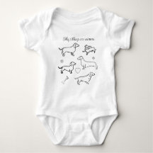 Dachshund Hundar Pets Doodle Funny Black and White