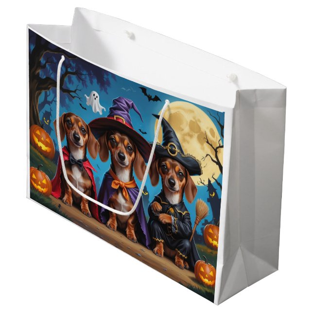 Dachshund Hundar Pumpkin Halloween Funny (Framsidan Vinklad)