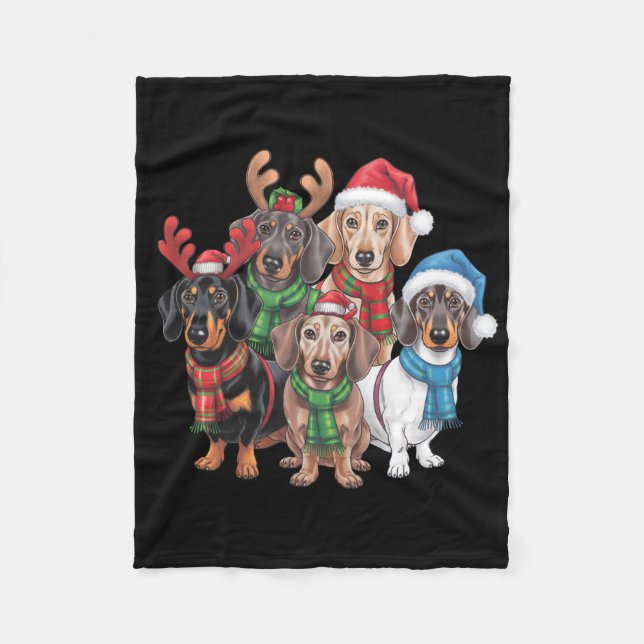 Dachshund Hundar som nedtryckts i fällan Fleecefilt (Framsidan)