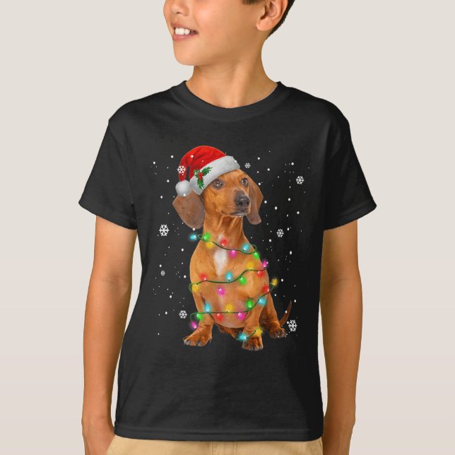 Dachshund Hundar Träd Jul Tröja Xmas Gåvor F (Framsida)