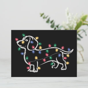 Dachshund Hundar Träd Jul Xmas Husdjur Hund  Julkort