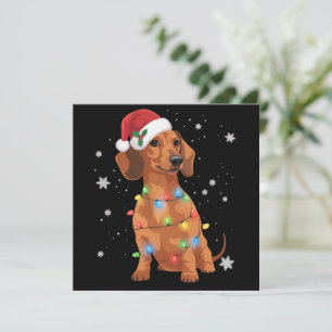 Dachshund Hundar Träd Jul Xmas Husdjur Hund  Julkort