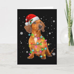 Dachshund Hundar Träd julgåvor Julafton till sälls Kort