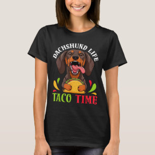 Dachshund hundliv tacotime mexikansk mat hund t shirt