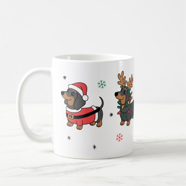 Dachshund Husdjur Hund Jul  Kaffemugg (Vänster)