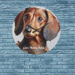 Dachshund Husdjur Personlig Väggtid Stor Klocka