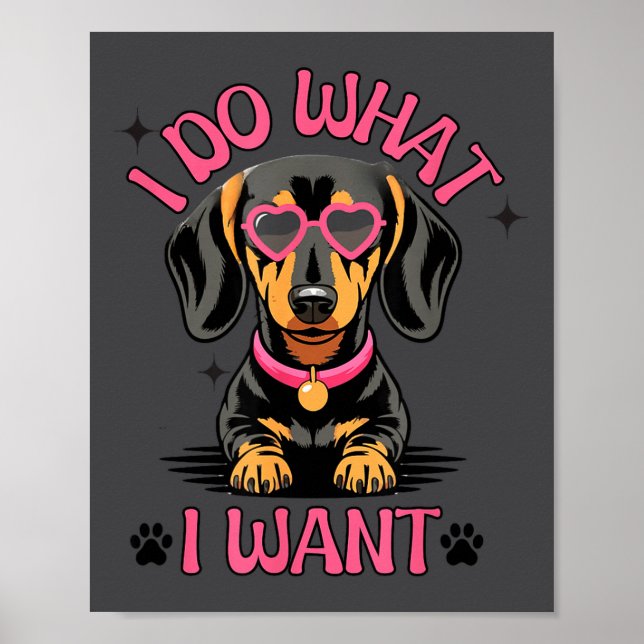 Dachshund I Do What I Want Funny Dog  Poster (Framsidan)
