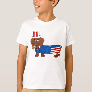 Dachshund i Farbror Sams dräkt T Shirt