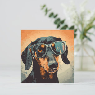 Dachshund i glasögon anteckningskort