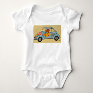 Dachshund i hippiebil t shirt