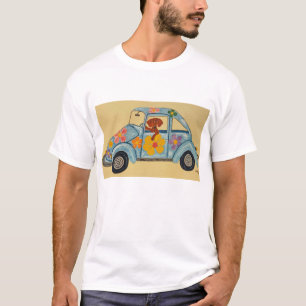 Dachshund i Hippiebil T-Shirt