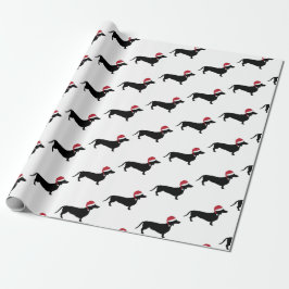 Dachshund i jultomten presentpapper