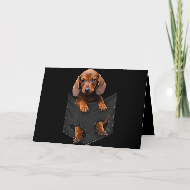 Dachshund i min pocket Dachshund Weiner Hund Gift Kort (Framsida)
