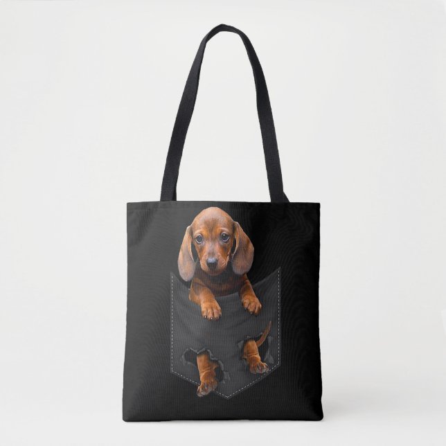 Dachshund i min pocket Dachshund Weiner Hund Gift Tygkasse (Framsida)