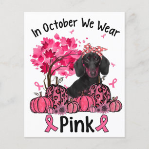 Dachshund i oktober vi Bära Rosa Breast Cancer ha Flygblad