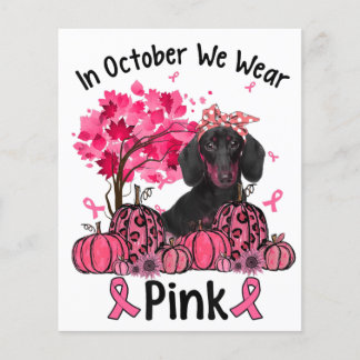 Dachshund i oktober vi Bära Rosa Breast Cancer ha Flygblad