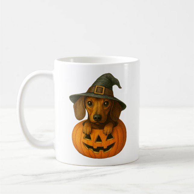 Dachshund i Pumpkin Kaffemugg (Vänster)