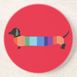 Dachshund i Rainbow Sweater Underlägg