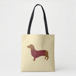 Dachshund i rött sötningsmedel tygkasse