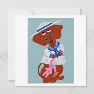 Dachshund i sjömannekostym inbjudningar