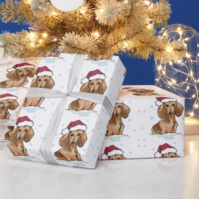 Dachshund i Snö Wrapping Papper Presentpapper (Helgdagar)