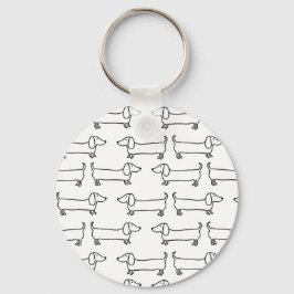 Dachshund i svart-vitt nyckelring