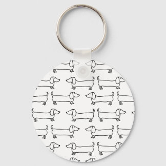 Dachshund i svart-vitt nyckelring