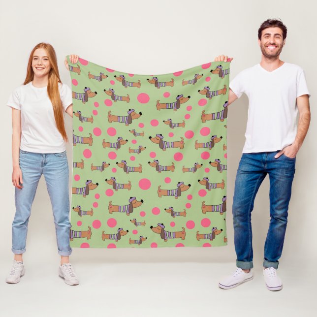Dachshund i Sweater Fleece Blanket (På plats)