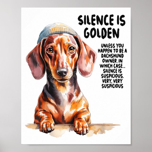 Dachshund Ideas For Women &amp; Novelty Miniature  Poster (Framsidan)