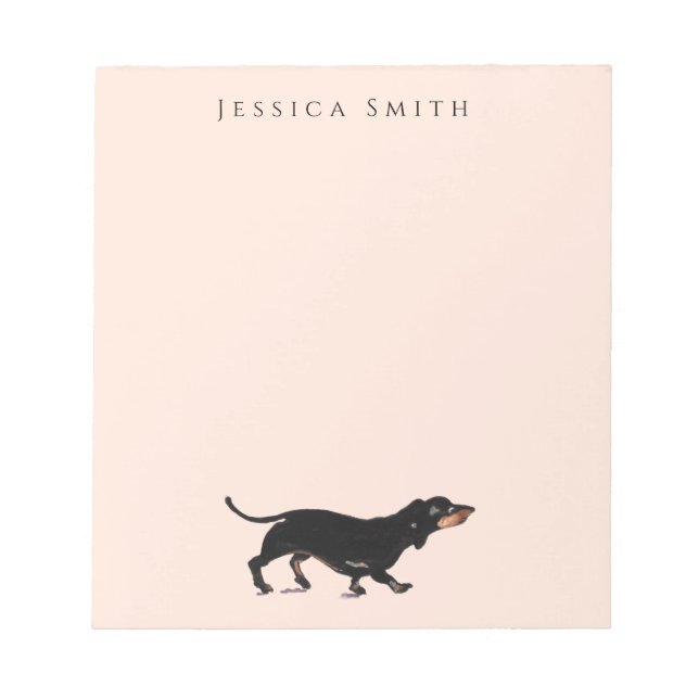 Dachshund-illustration på Rosa Anteckningsblock (Framsida)