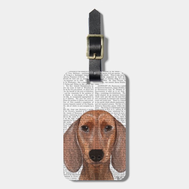 Dachshund Illustration Plain Bagagebricka (Vertikal Framsida)