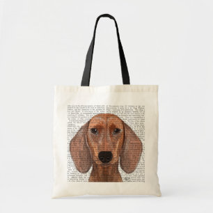 Dachshund Illustration Plain Tygkasse