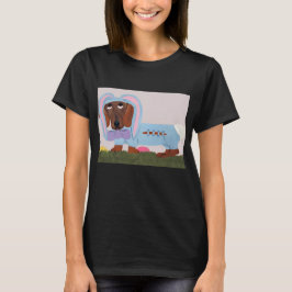 Dachshund in bunny costume t shirt
