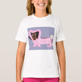 Dachshund In Fuzzy Pink Bunny Suit T Shirt