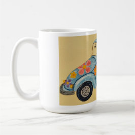 Dachshund in Hippie car  Kaffemugg