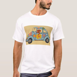 Dachshund in Hippie car T-Shirt