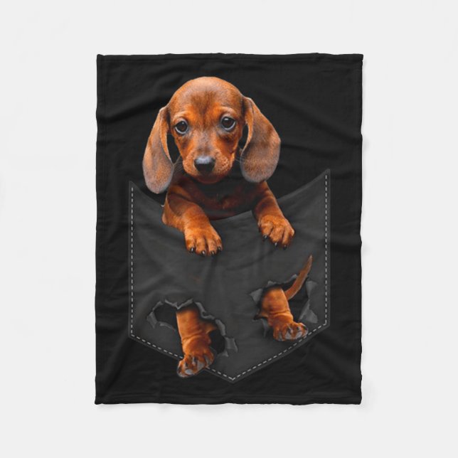 Dachshund In My Cket  Fleecefilt (Framsidan)