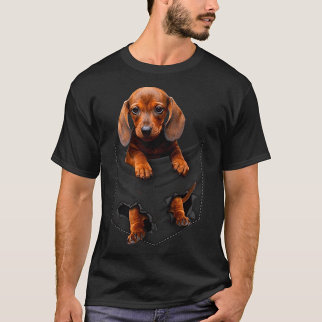Dachshund In My Cket  T Shirt (Framsida)